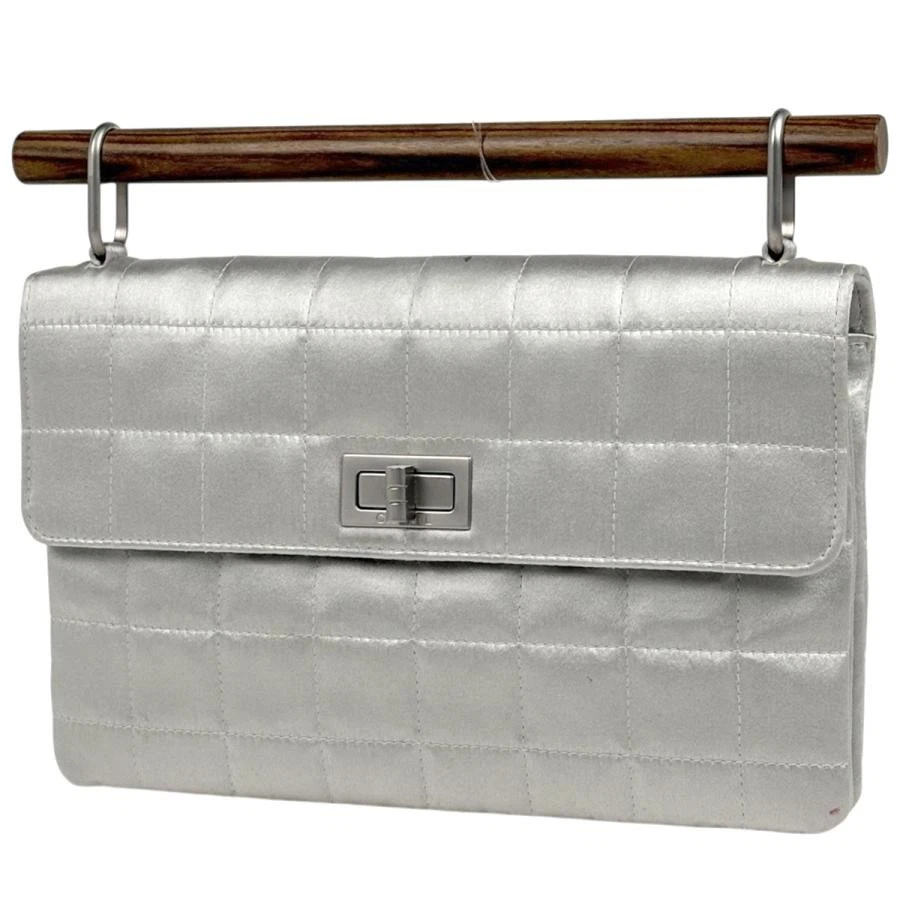 Chanel — Chanel Classic Flap 2.55 Line Chocolate Bar Gray Handbag #BS558