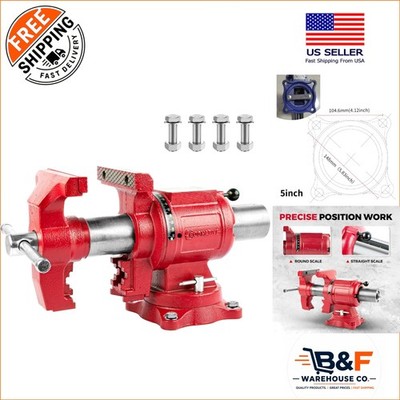 Versatile Ductile Iron Bench Vise 5'' with Multi-Material Capability and Anvil