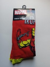 Marvel Comics Iron Man Avengers Novelty Crew Socks Size 9-13 Unisex