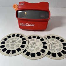 Working Vintage Red GAF Viewmaster View-Master Viewer Toy Disney Bambi Reels