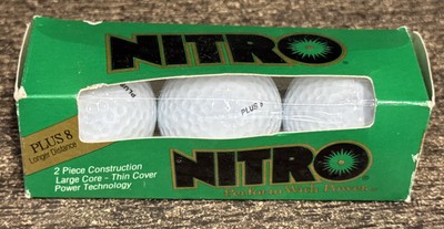Vintage NITRO Golf Balls Plus 8 Longer Distance (Sleeve Of 3) From Remax Tourny
