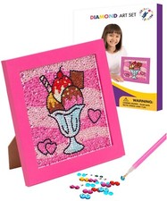 Little Jupiter Diamond Art Kit Set 7 1/8" x 7 1/8" with Frame Ice Cream 