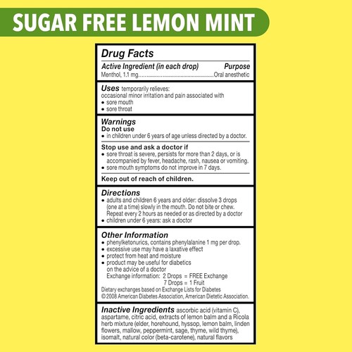 Ricola Big Bag Sugar Free Cough Drops Drops 2245, Lemon, lemon mint, 45 Count... - Picture 8 of 9