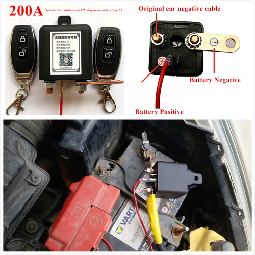 Integrated Wireless Remote 12V Car Battery Disconnect Cut Off Master