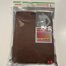 Uniqlo Women HEATTECH Crew Neck Long Sleeve T-shirt - Large Brown 