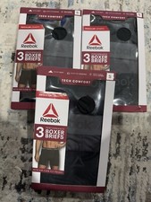 3X 3PK Reebok Tech Comfort Performance S BOXER BRIEFS Brand New Regular Length