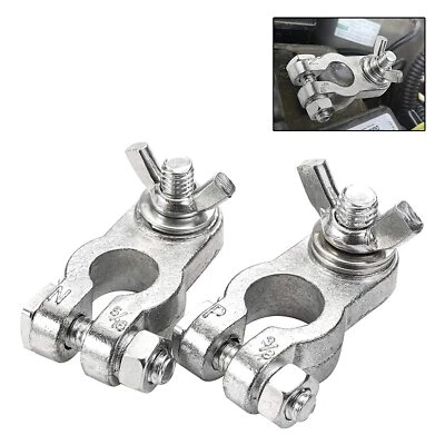 CZC AUTO 2x Positive & Negative Car Terminal End Battery Clamp Clip Connector Zinc-Alloy