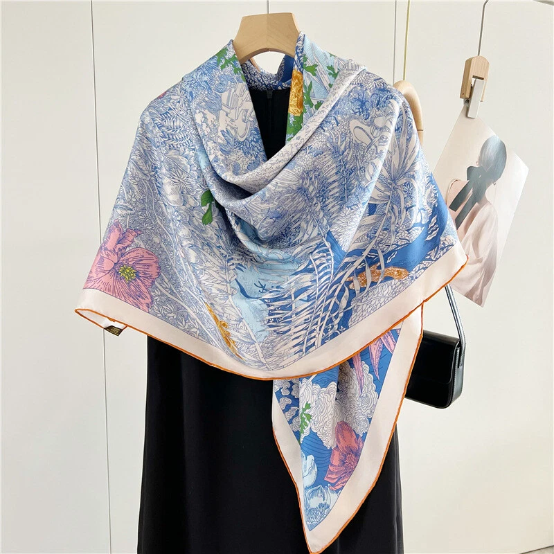 Nature Print Pure Twill Silk Wrap Scarf Bandana Large Square Shawl Kerchief 53"
Opens in a new windo