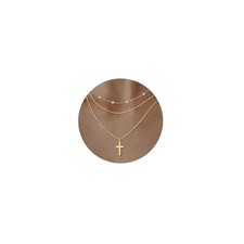 Cross Necklace for Women, 14K Gold Plated Cross Pendant Necklace Dainty Cross...