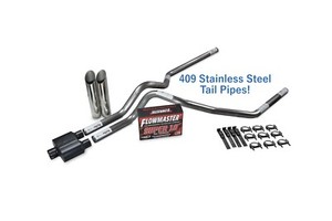 09-18 Dodge Ram 1500 Truck 2.5/" Dual Exhaust Kit Flowmaster 40 W Slash Cut Tips