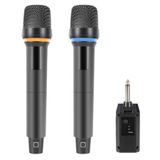 2X Wireless Bluetooth Microphones 15 UHF Frequencies  1/4"  1/8'' Receiver 80M
