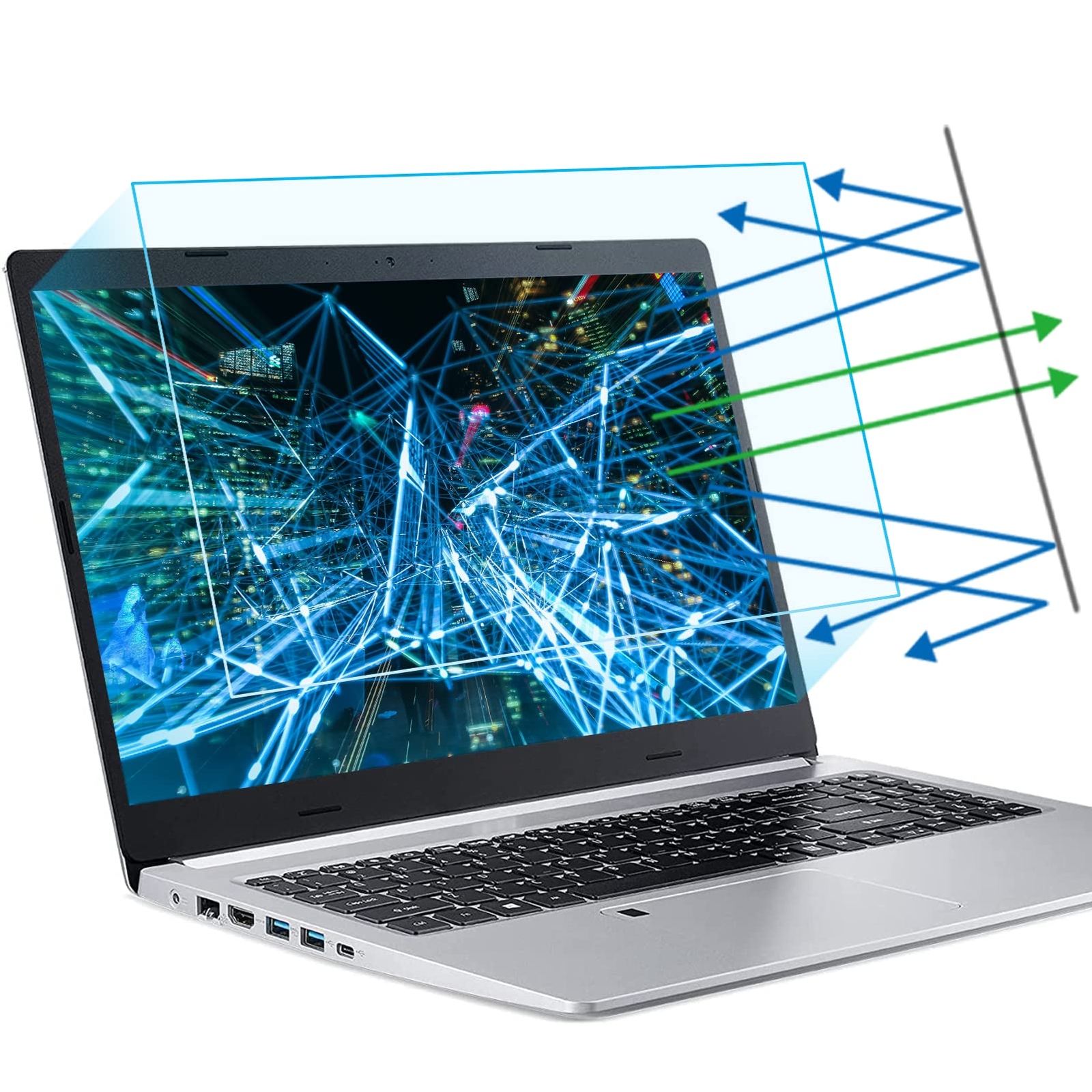 2-Pack 15.6 Inch Anti Blue Light Laptop Screen Protector, Eye Protection Anti...