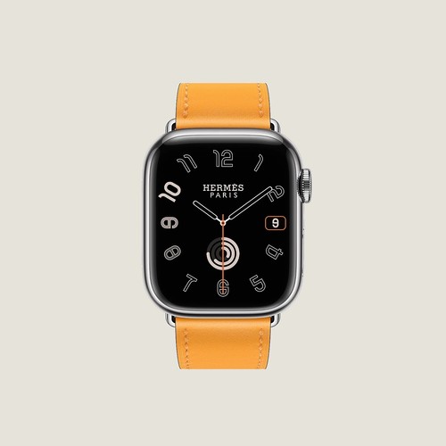 Apple Watch Hermès Single Tour 41 mm Jaune D'or Swift Calfskin Leather. Band. - Picture 14 of 15