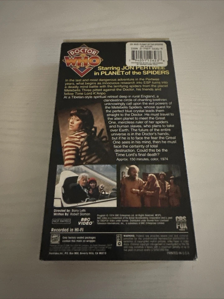 Doctor Who - Planet of the Spiders (VHS, 2000) Foto 2 de 3
