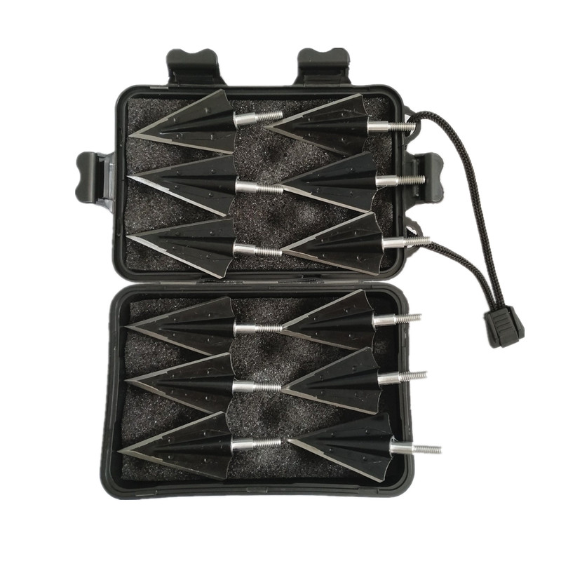 12PCS Broadheads 125 Grain 2 Sharp Blade Archery Hunting Compound Recurve Bow