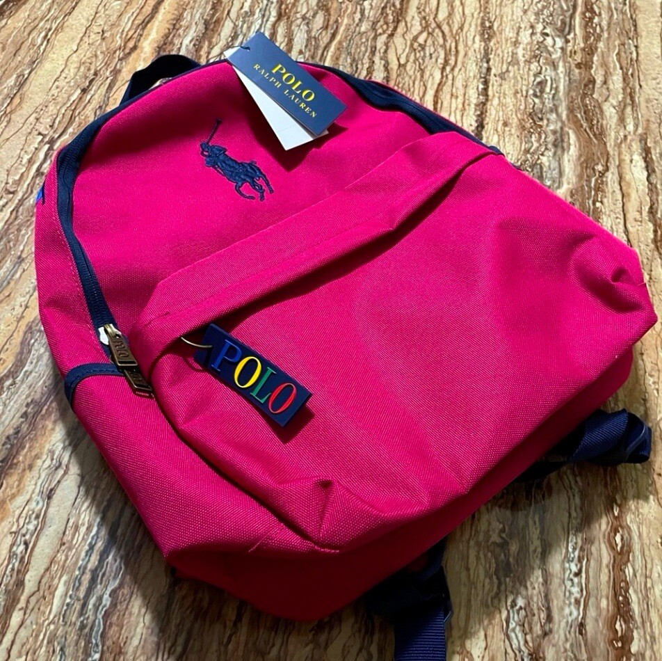 Zaino Polo Ralph Lauren rosa sportivo grande pony logo con custodia laptop