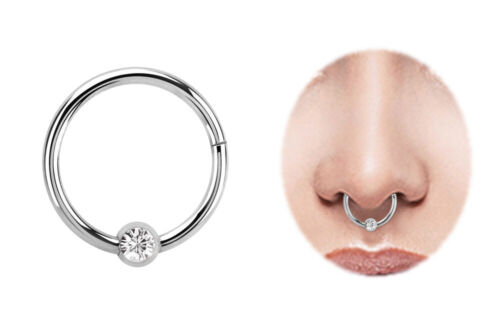 Piercing Lippenbändchen Scharnier Ring BCR 1,2mm Clicker und 4mm Kristall Platte - Bild 4 von 5