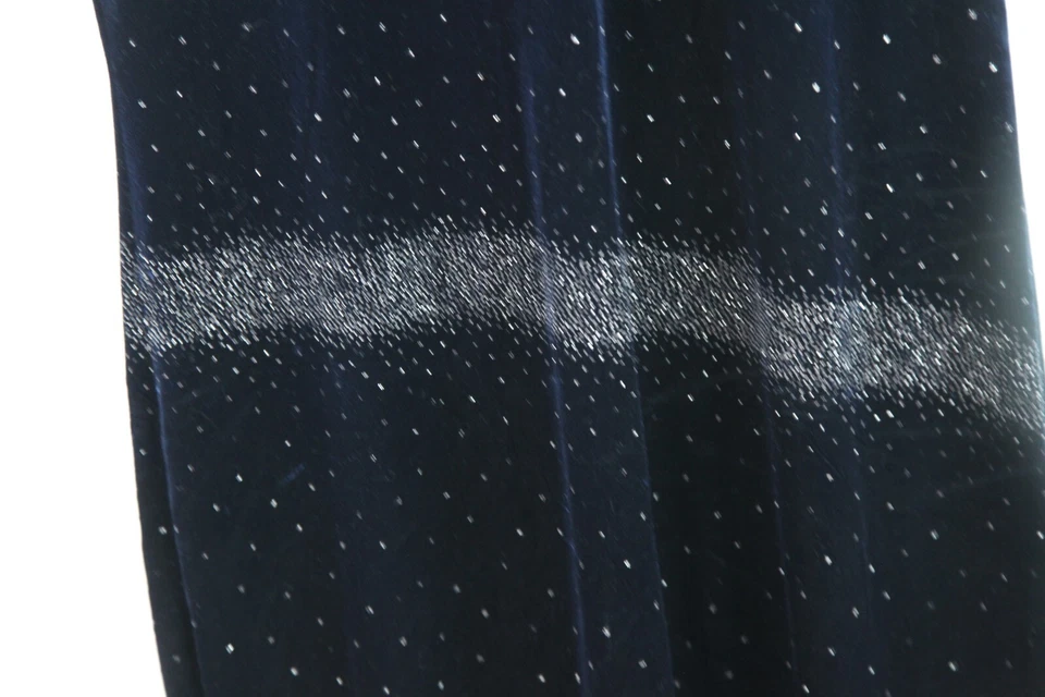 Vestido maxi vintage 14 anos 90 Y2K azul marinho veludo glitter caprichoso fada grunge - Imagem 3 de 4