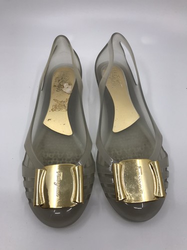gold jelly shoes