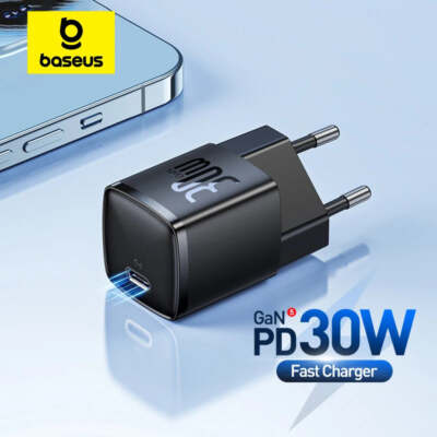 Baseus 30W GaN Charger PD Type C Charger PD3.0 QC3.0 PPS Fast Charger Phone