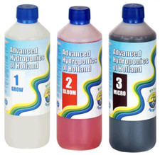 Advanced Hydroponics Grow, Bloom, Micro je 0,5L - Kostenloser Versand
