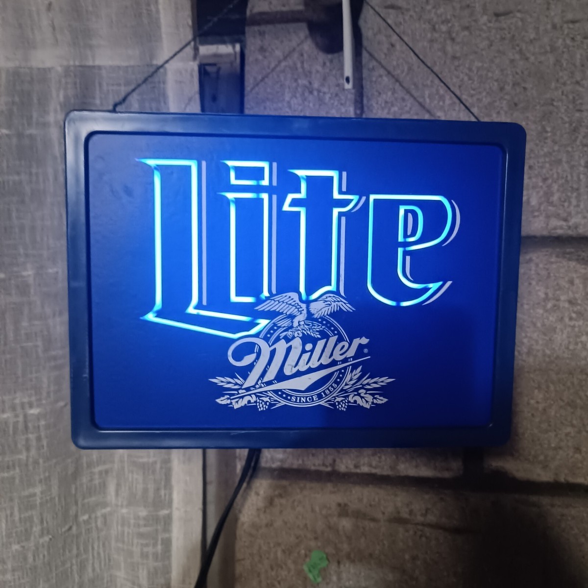 Vintage Blue Lite Miller neon sign, Size 10.5x7.5x5 Lights Up | eBay