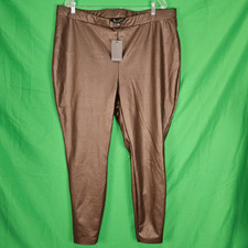 NWT Eloquii Womens Brown Faux Leather Pants 22