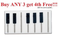    NEW Lego Tile 1 x 2 with Black and White Piano Keys Pattern