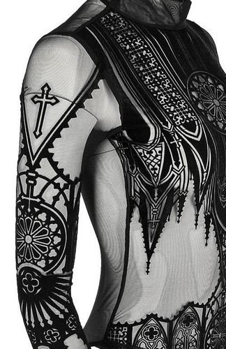 Restyle Witchy Sexy Bodysuit - Inverted Cathedral - Velvet Cotton One-Piece - Picture 4 of 11