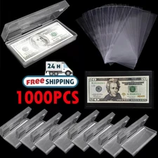 1000Pack Currency Sleeves with Case US Dollar Paper Bill Money Holders Protector