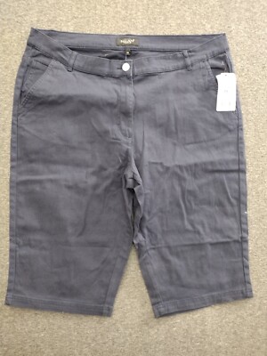 Bexleys Women's High Rise Chino Style Gray/Blue Shorts Size 46