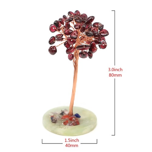 Mini Crystal Lucky Money Tree Natural Stones Chakra Copper Wire Wrapped Trees - Picture 2 of 15