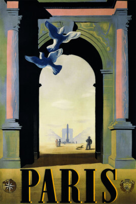 Paris Place Concorde France 1930 Vintage Wall Art Home Decor - POSTER 20x30
