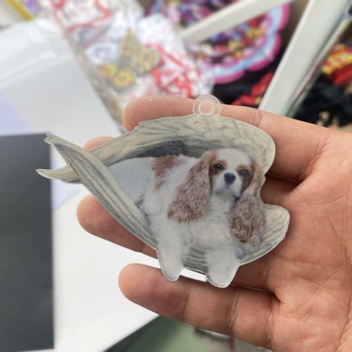 2D Cute Dog Basket Keychains Acrylic Key Rings For Women Girls-Animal Pendant - Foto 10 di 24
