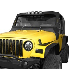 Windshield Frame Cover Visor Cowl Armor W Led Light Fit 97-06 Jeep Wrangler Tj