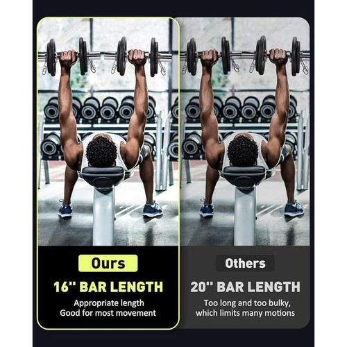 16" Olympic Dumbbell Bars Loadable Handles 2" Weight Plates W/ Spring Collars US - 第 6/8 張圖片