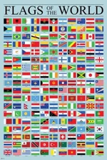 Flags Of World Classroom Reference Chart Country Nation Laminated Poster 16x24