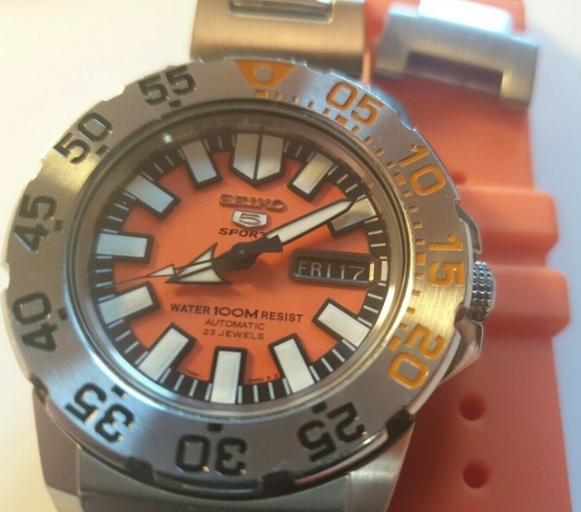 seiko 5 orange monster