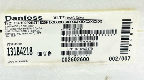 DANFOSS VLT 131B4218 Variable Frequency Drive 2.2KW - Picture 10 of 10
