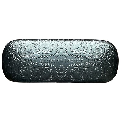 Christian Lacroix Women’s Black Embossed Sunglass Eyeglass Case Christian Lacroix Eyeglass Case – Black Floral Embossed Hard  main image 4