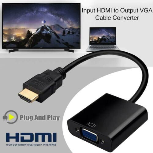 1080P HDMI-Stecker auf VGA-Buchse Videokabel-Konverter-Adapter für PC-Monitor - Bild 1 von 10