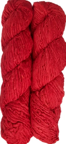 500 Grams Himalaya Recycled Red Soft Sari Silk Knitting Woven Yarn 5 Skeins