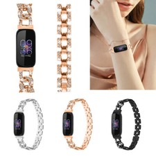 Women Bling Rhinestones Strap Stainless Steel Bracelet Band For Fitbit Inspire 3
