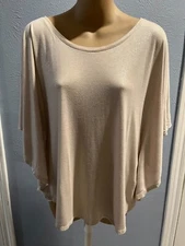 H & M Blouse, Dolman Sleeve, Short Sleeve, Taupe, Size Medium, nwot