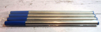 SET OF 4 BLUE MED METAL ROLLERBALL Refills -fit  Rotring Core Rollerball Pens