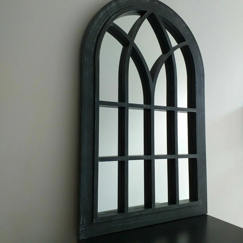 Outdoor/Indoor Rustic WINDOW STYLE WALL MIRROR HALLWAY Garden Arched Vintage 75 - Picture 10 of 15