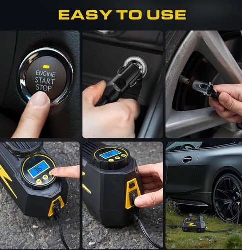 Heavy Duty Portable 150PSI Car Tyre Auto Tire Inflator Pump Air Compressor 12V - Picture 3 of 6