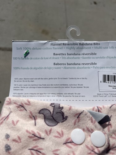 Trend Lab Bib and Burp Cloth Set 2 Bandana Bibs Forest Animals Rabbit NEW - Picture 7 of 8