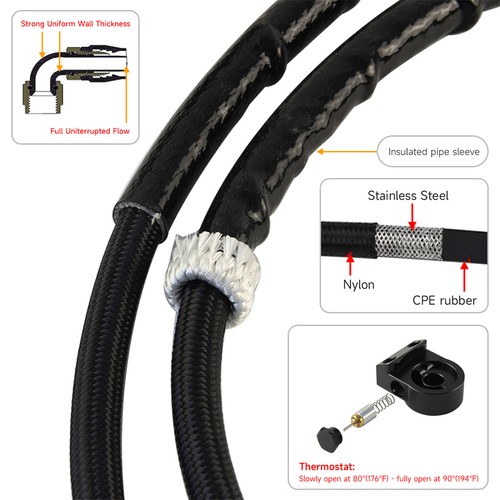 Oil Cooler Kit w/80 Degree Thermostat Adapter For Ford Mustang EcoBoost 2.3T - Picture 6 of 11