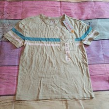 Cat  Jack Boys green Striped Short Sleeve T-Shirt Pocket Size M 8  0130